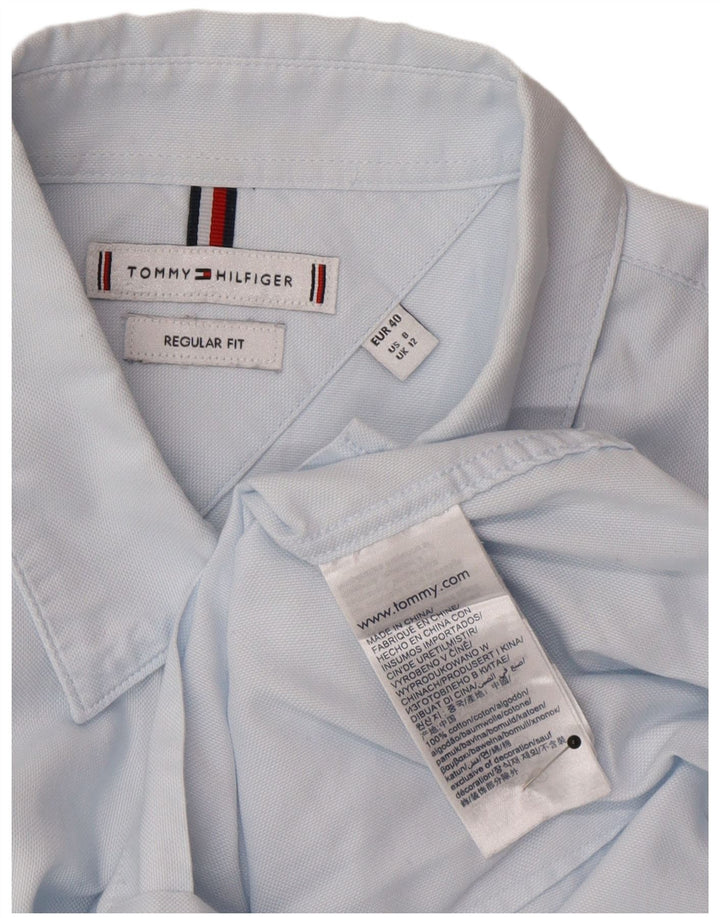 Tommy Hilfiger Dame Regular Fit Skjorte UK 12 Medium Blue Cotton Classic