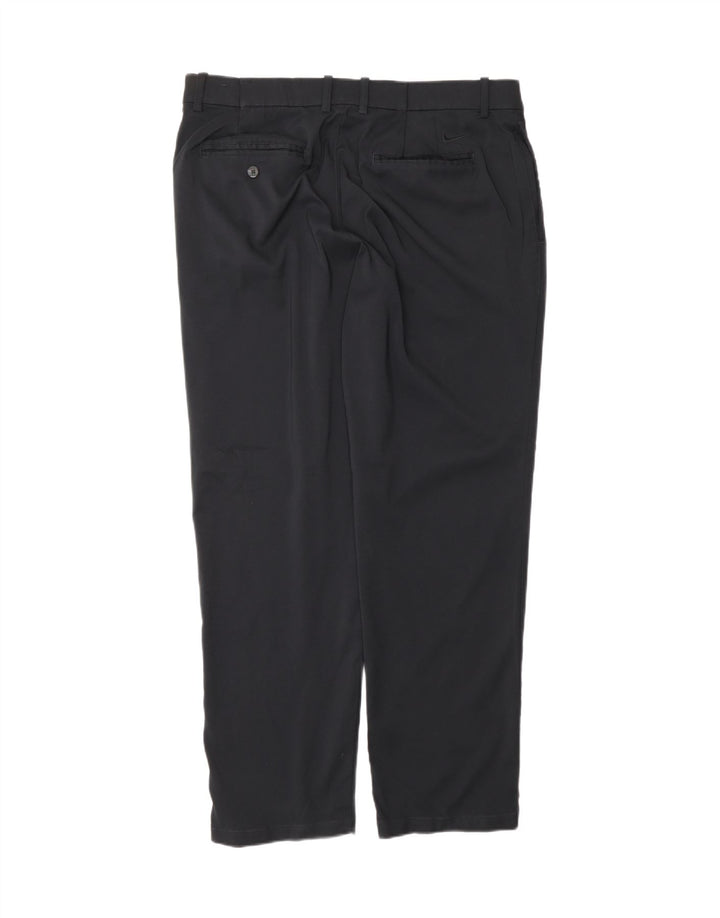 NIKE Mens Straight Chino Trousers W36 L30 Navy Blue Polyester Vintage Nike and Second-Hand Nike from Messina Hembry 