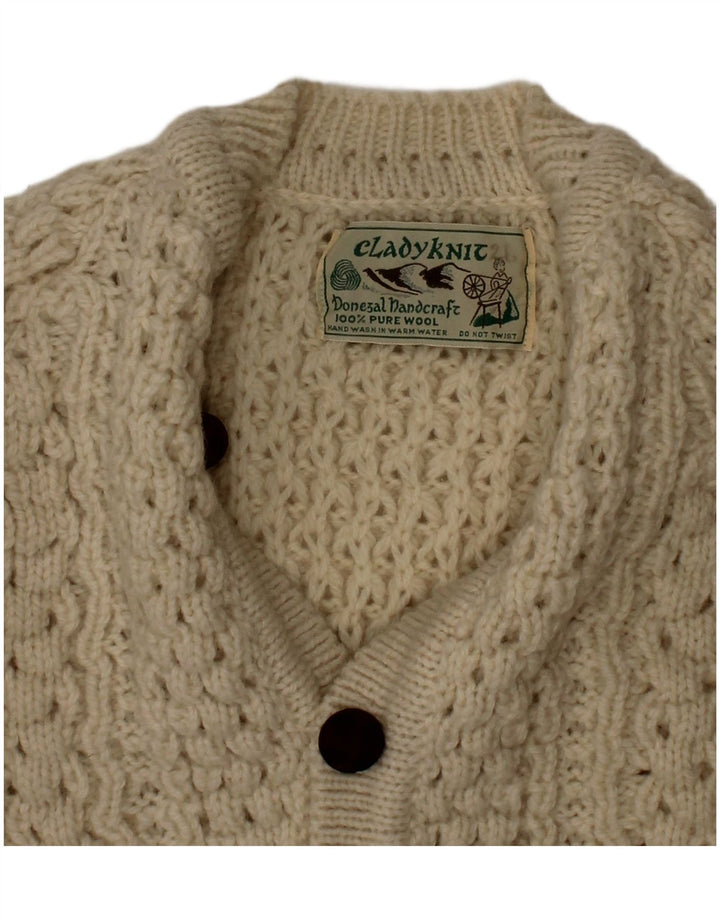 Cladyknit drenge cardigan sweater 3-4 år beige uld