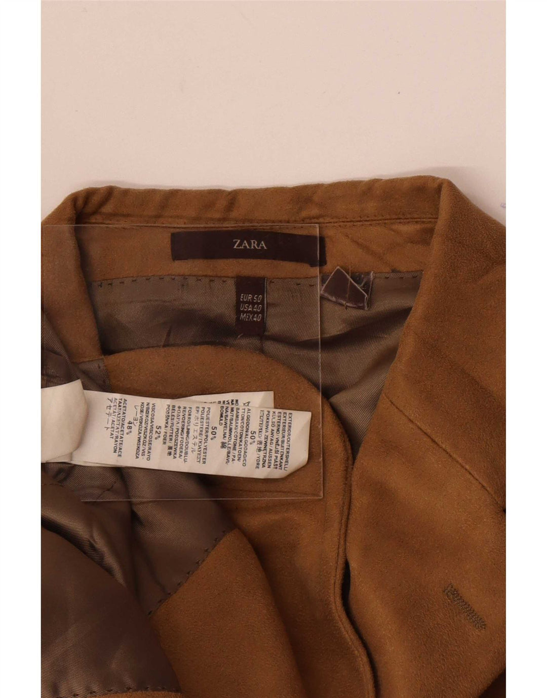 Zara Herre 3-knaps Corduroy Blazer Jacket EU 50 Medium Beige Colourblock