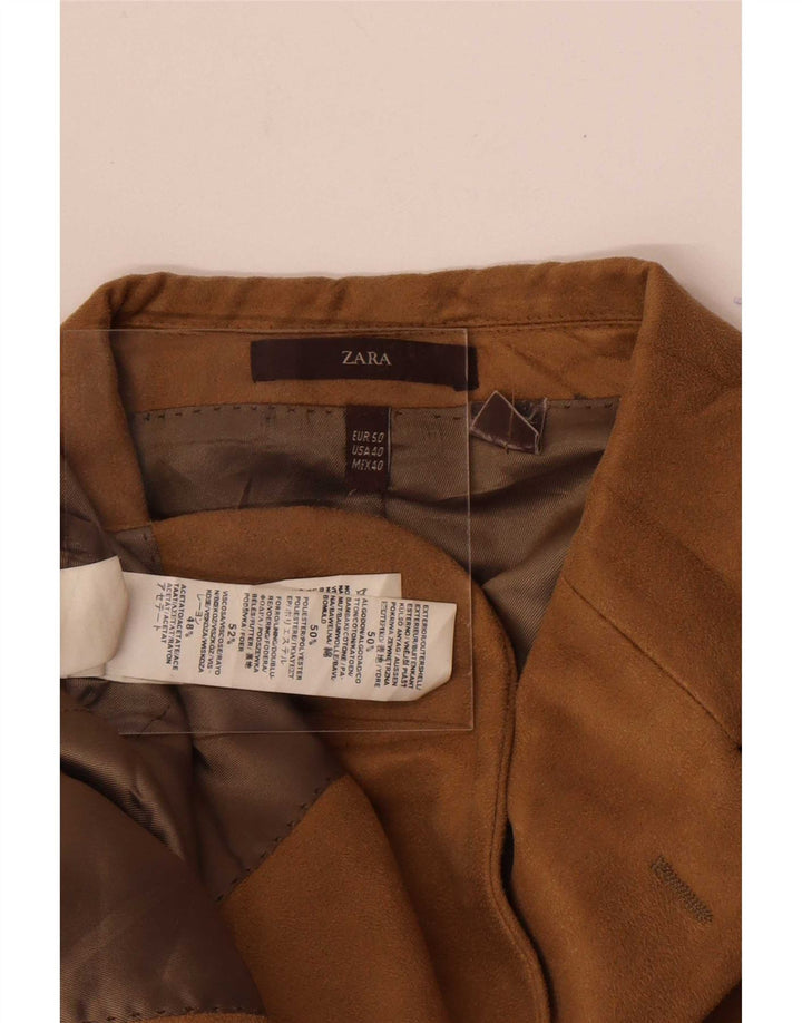 Zara Herre 3-knaps Corduroy Blazer Jacket EU 50 Medium Beige Colourblock