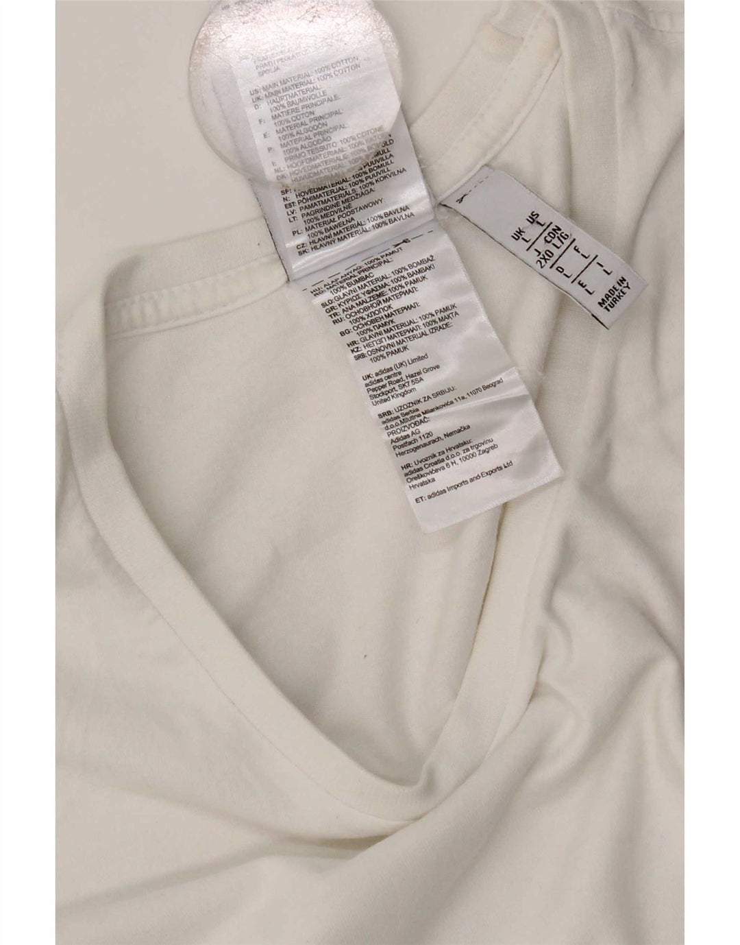 Adidas Herre T-Shirt Top Stor Hvid Bomuld