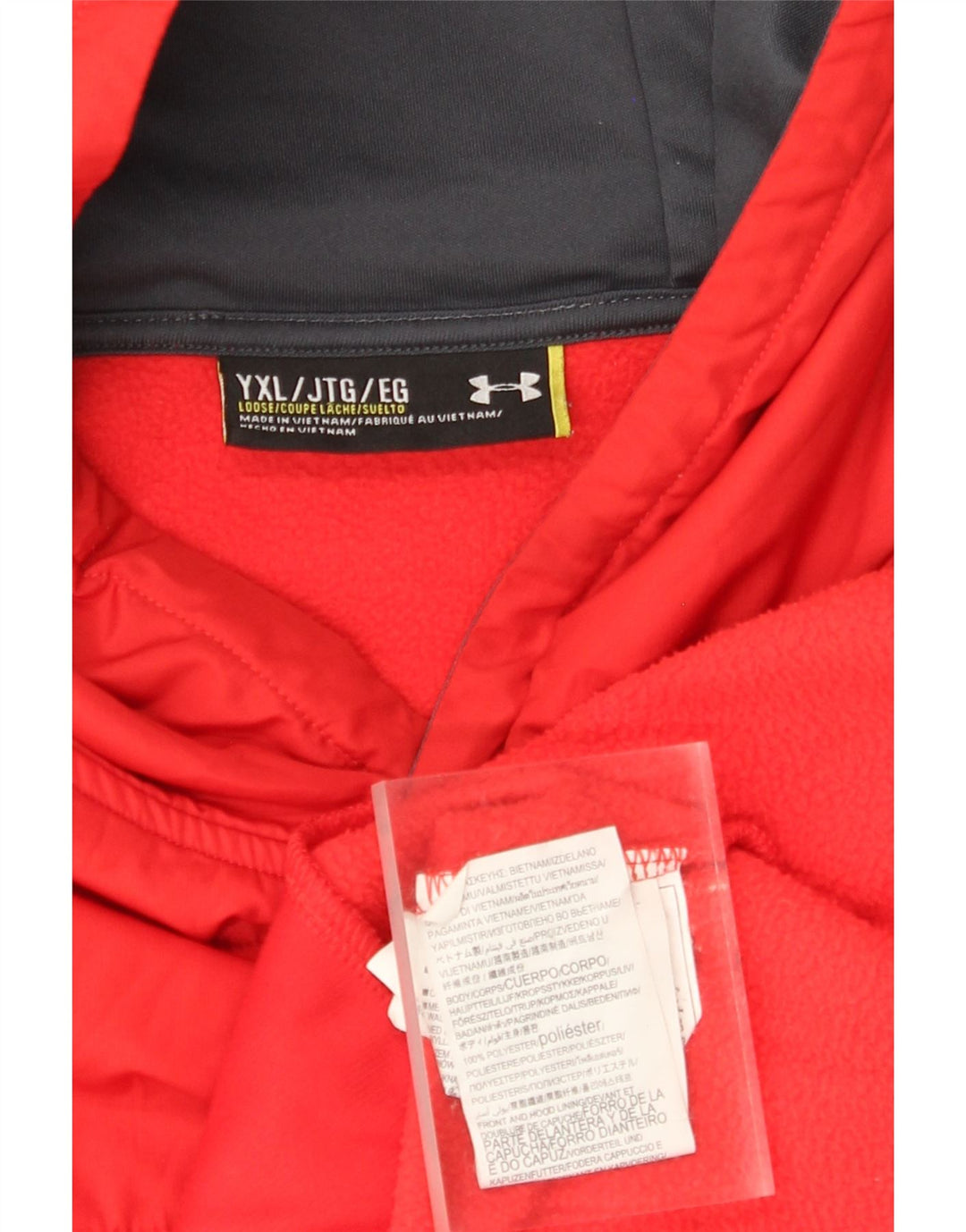 UNDER ARMOUR Drenge hættetrøje 13-14 år XL Rød Polyester