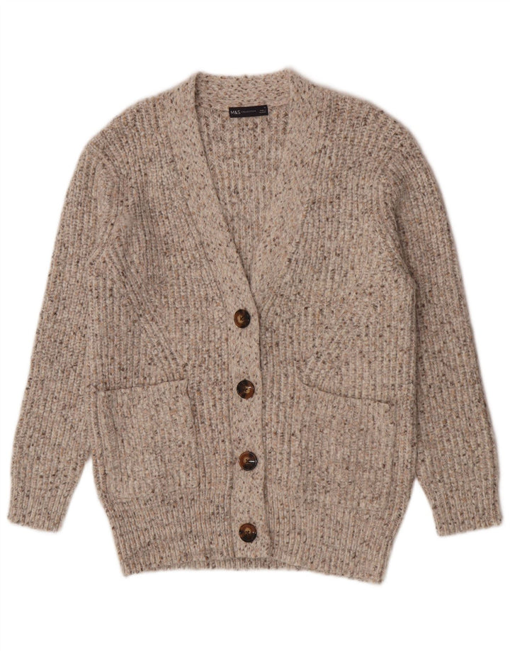 Marks & Spencer Dame Cardigan Sweater UK 14 Medium Beige Flecked
