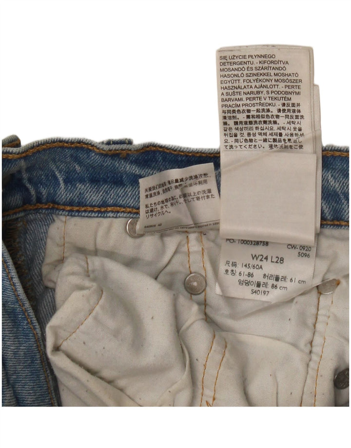 Levi's Dame 501 Straight Jeans W24 L28 Blå Bomuld