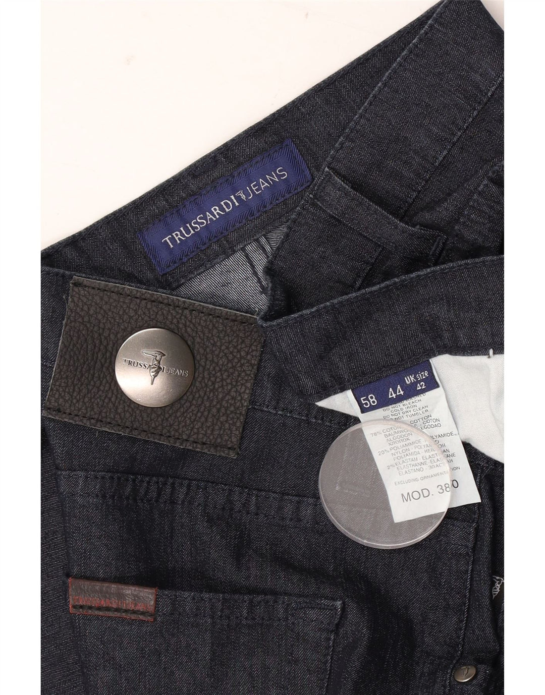Trussardi Straight Jeans til mænd W42 L30 Marineblå bomuld