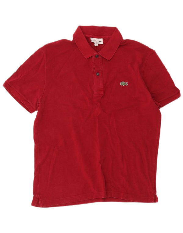 Lacoste Herre Slim Fit Polo Shirt Størrelse 5 Large Burgundy