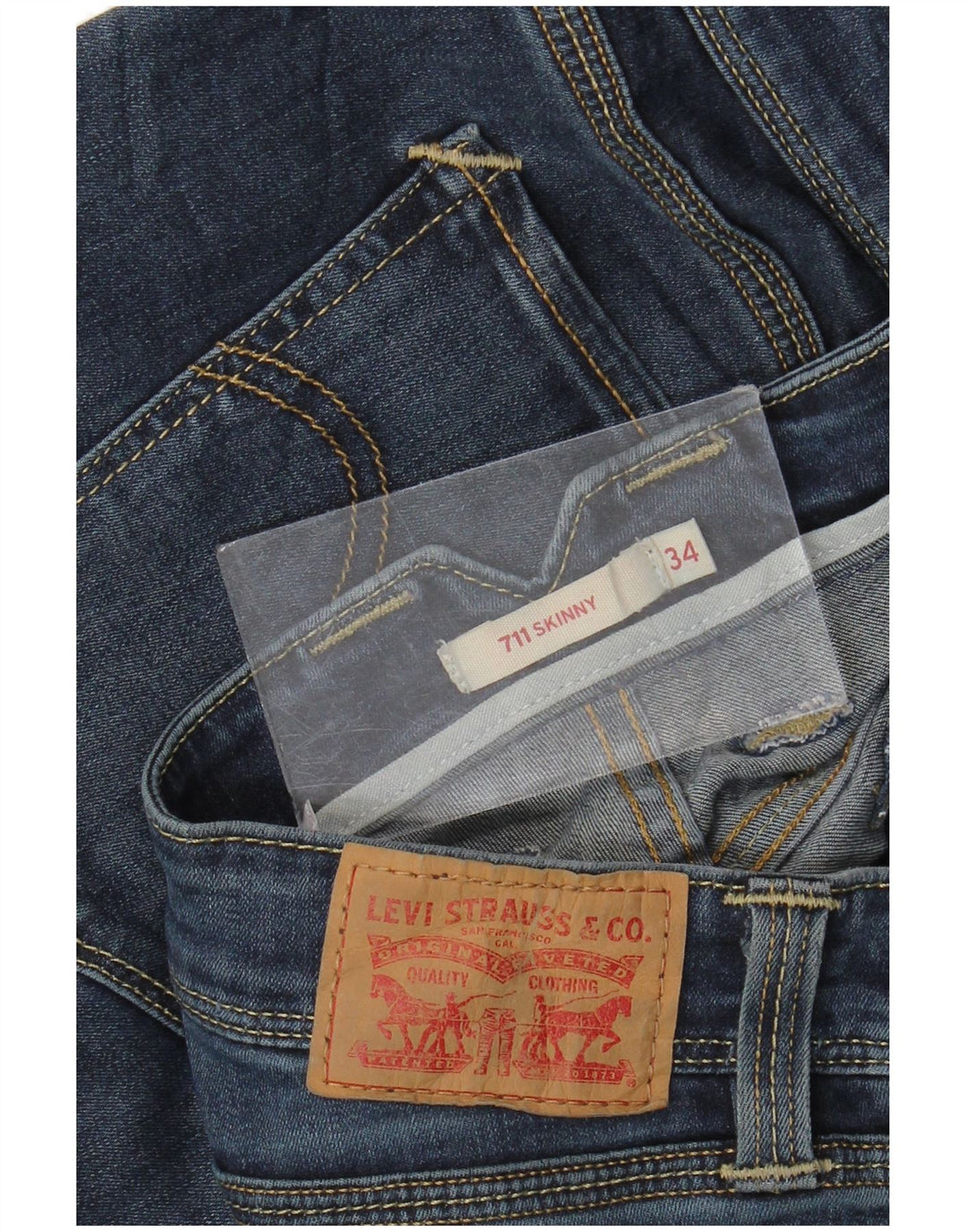 Levi's Dame 711 Skinny Jeans W34 L30 Blå
