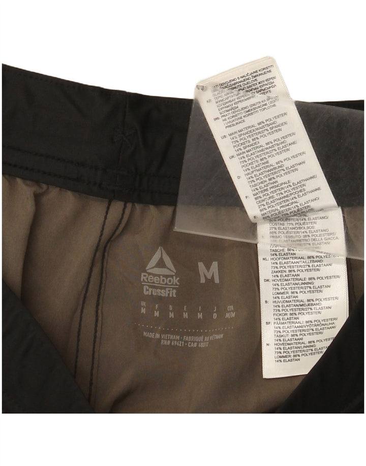 Reebok Herre Cross Fit Grafiske Sportsshorts Medium Sort Geometrisk Polyester