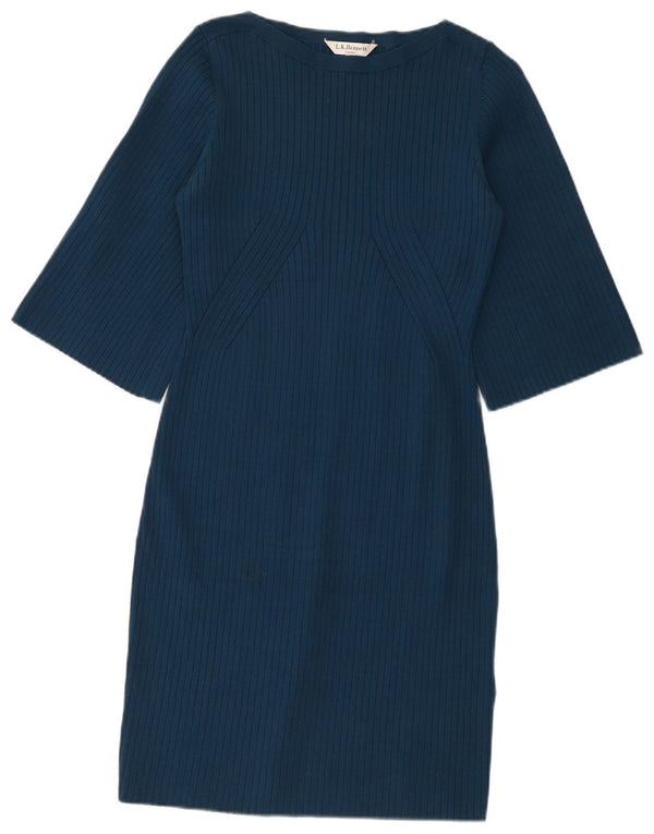L.K. Bennett Kvinders 3/4-ærmede Skedekjole UK 12 Medium Blue Viscose