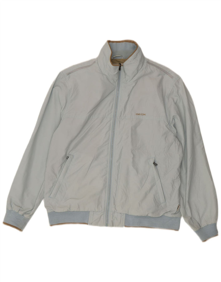 Geox Herre Respira Bomber Jacket UK 40 Large Blue Cotton