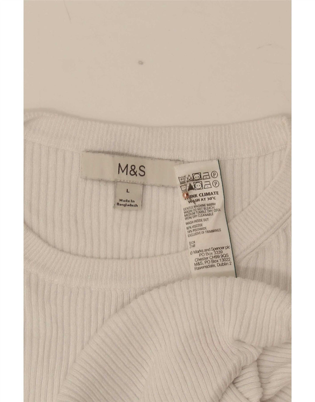 Marks & Spencer Herre T-Shirt Top Stor hvid viskose
