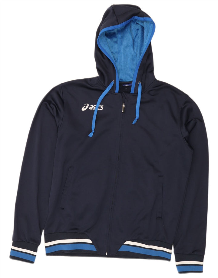 Asics Træningsdragt med hætte til mænd Topjakke Medium Navy Blue Colourblock