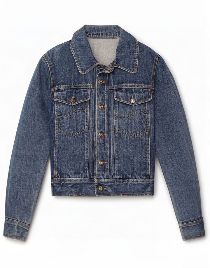 Vintage Dame denimjakke UK 12 Medium Blue