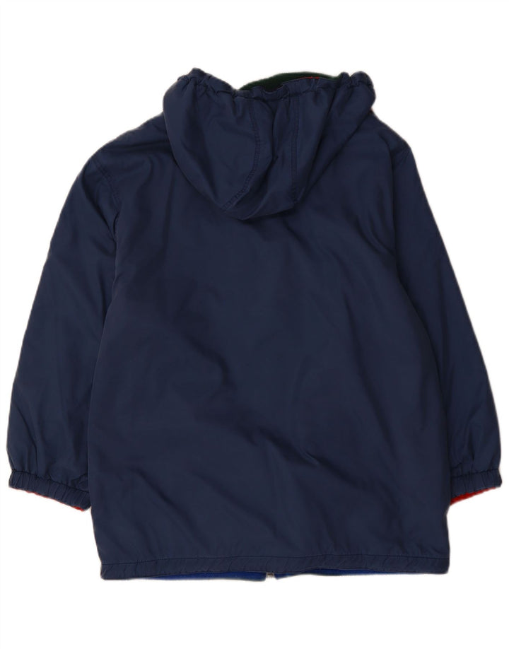 VINTAGE Dame Oversized hættejakke vendbar UK 12 Medium Navy Blue