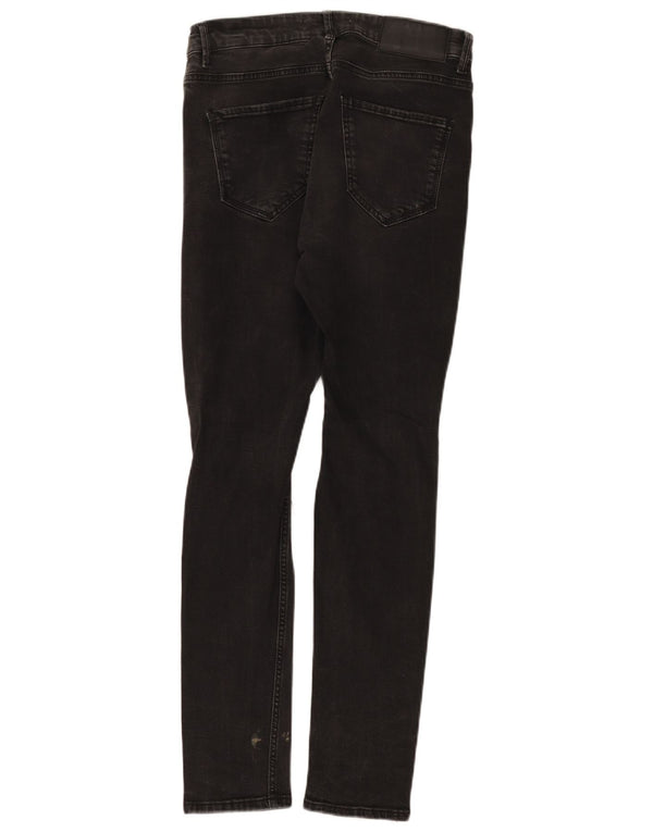 Zara Herre Distressed Skinny Jeans EU 40 Medium W31 L30 Sort Bomuld