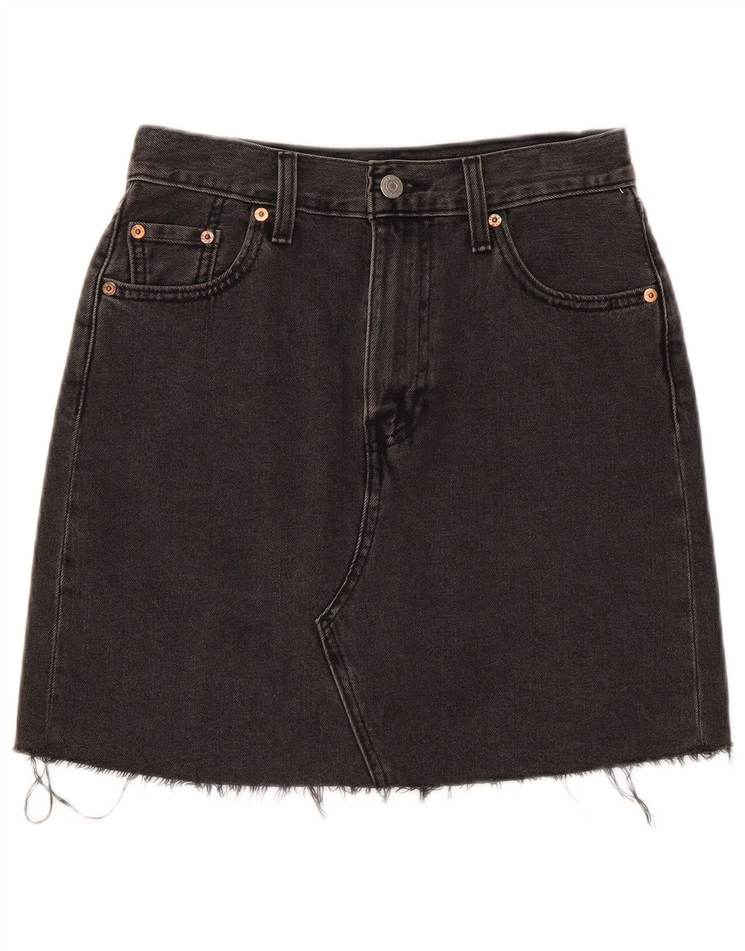 Levi's denimnederdel til kvinder W26, lille grå bomuld