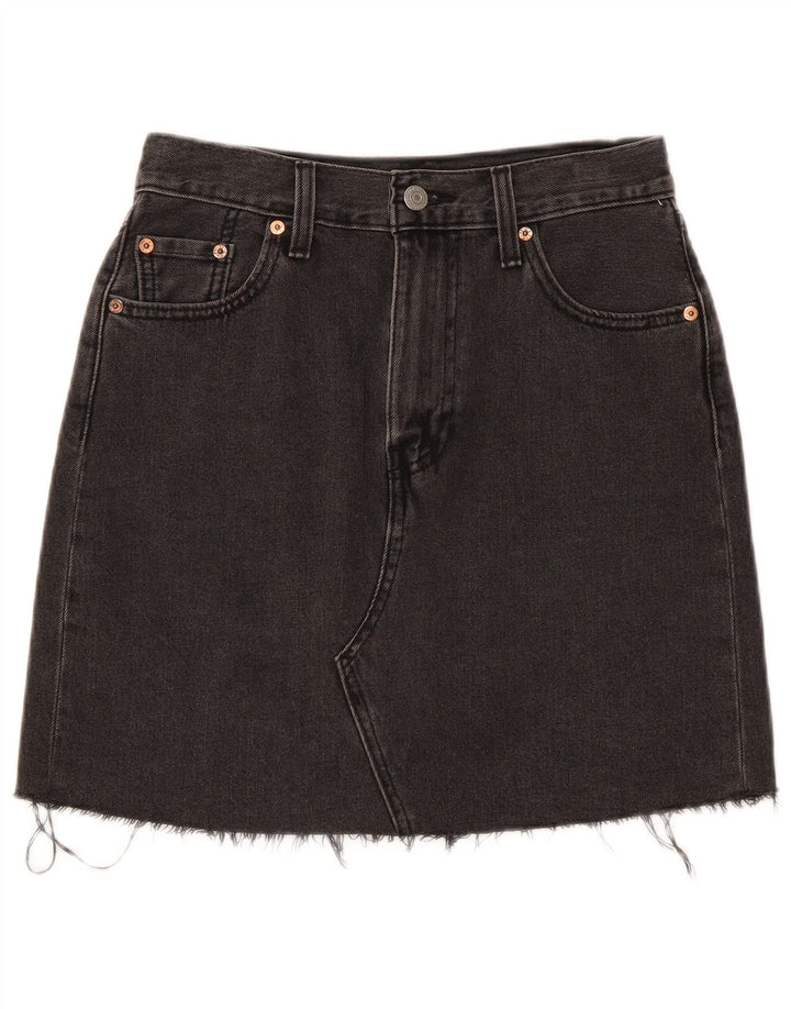 Levi's denimnederdel til kvinder W26, lille grå bomuld