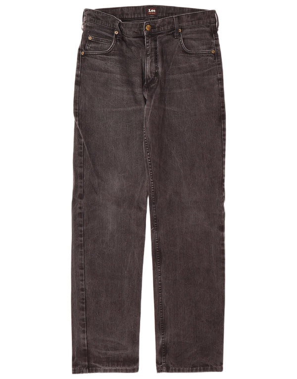 LEE Mens Brooklyn Straight Jeans W34 L33 Grå Bomuld