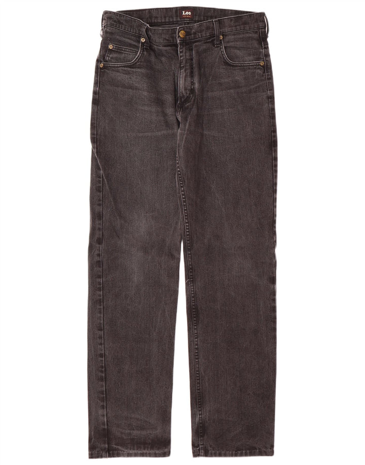 LEE Mens Brooklyn Straight Jeans W34 L33 Grå Bomuld