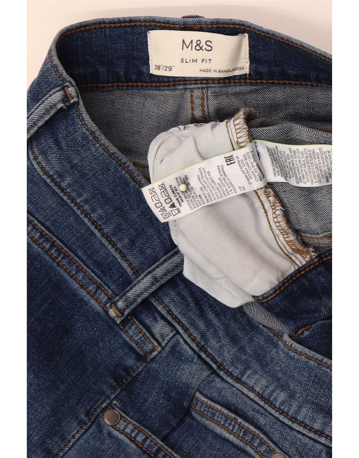 Marks & Spencer Herre Slim Jeans W38 L29 Blå Bomuld