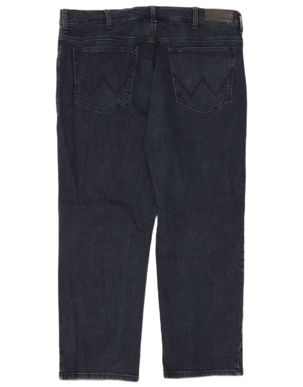 WRANGLER Straight jeans til mænd W42 L30 Marineblå bomuld