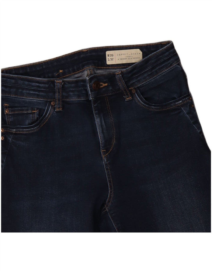 ESPRIT Dame Skinny Jeans W28 L32 Marineblå Bomuld