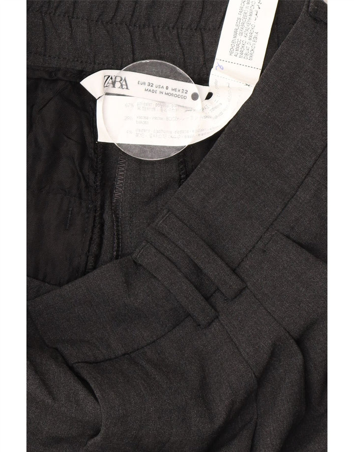 Zara Dame Pegged jakkesæt bukser EU 32 2XS W22 L26 Grå Polyester