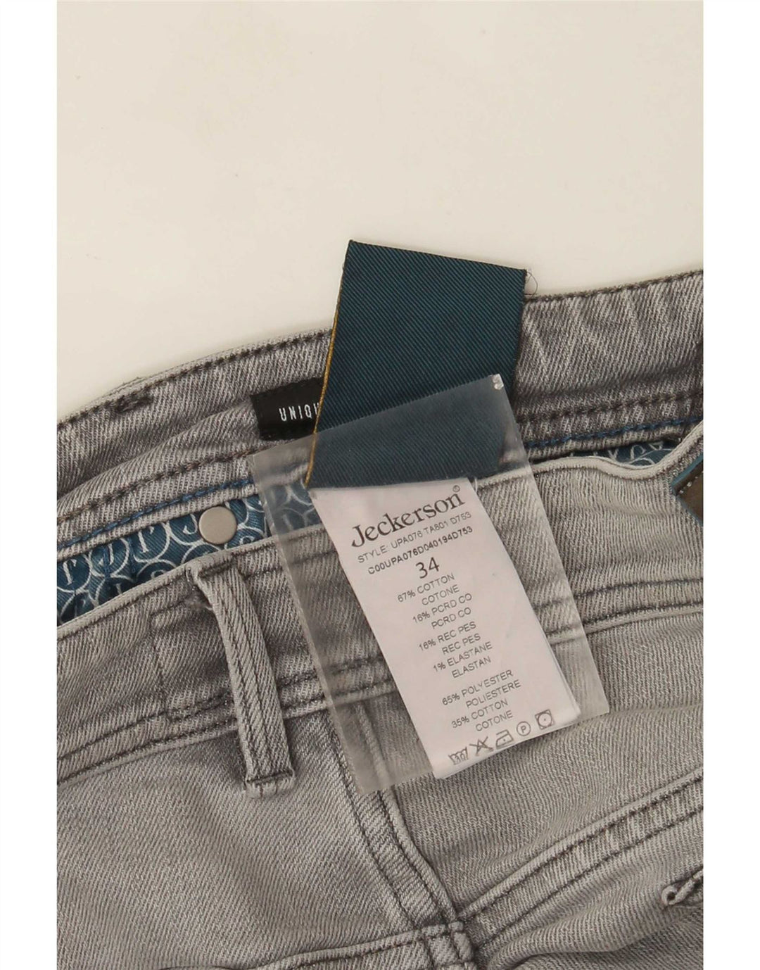 Jeckerson Herre Slim Jeans W34 L31 Grå Bomuld