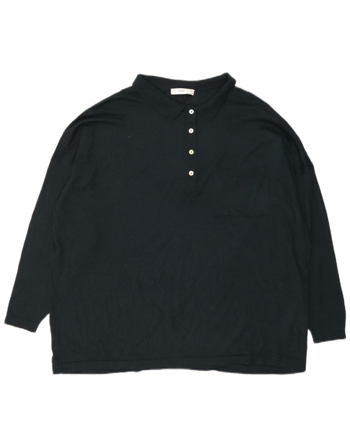 Zara Dame Oversized Polo Neck Jumper Sweater UK 14 Medium Grøn Modal