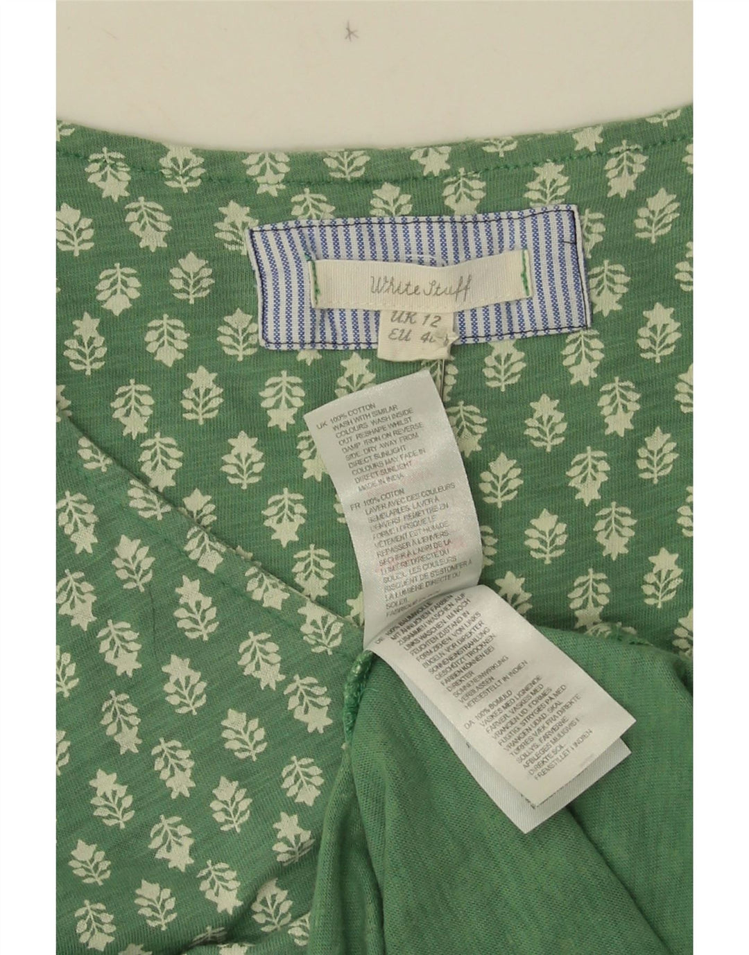 White Stuff Dame Maxi Dress UK 12 Medium Green Floral Cotton