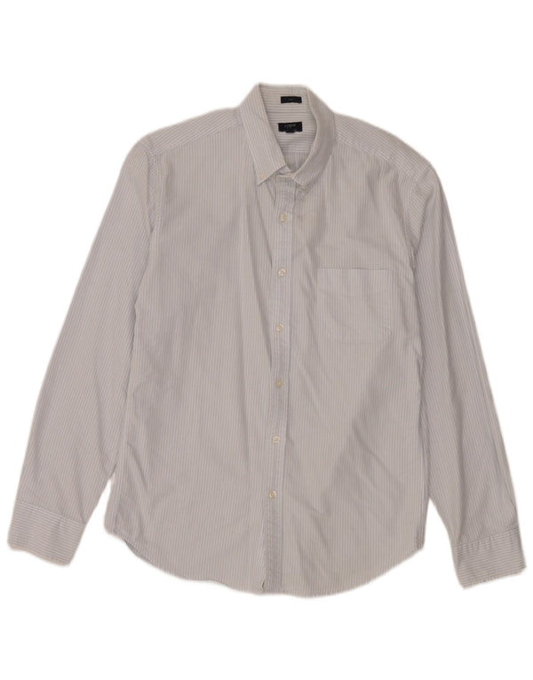 J. Crew Herre Oxford Slim Shirt Large Blue Pinstripe Cotton