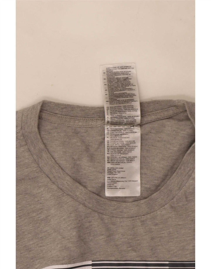 Adidas Herre grafisk T-shirt Top Medium Grey Flecked Bomuld