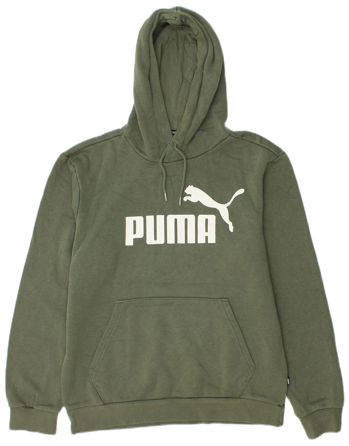 Puma Grafisk hættetrøje til mænd, lille grøn bomuld