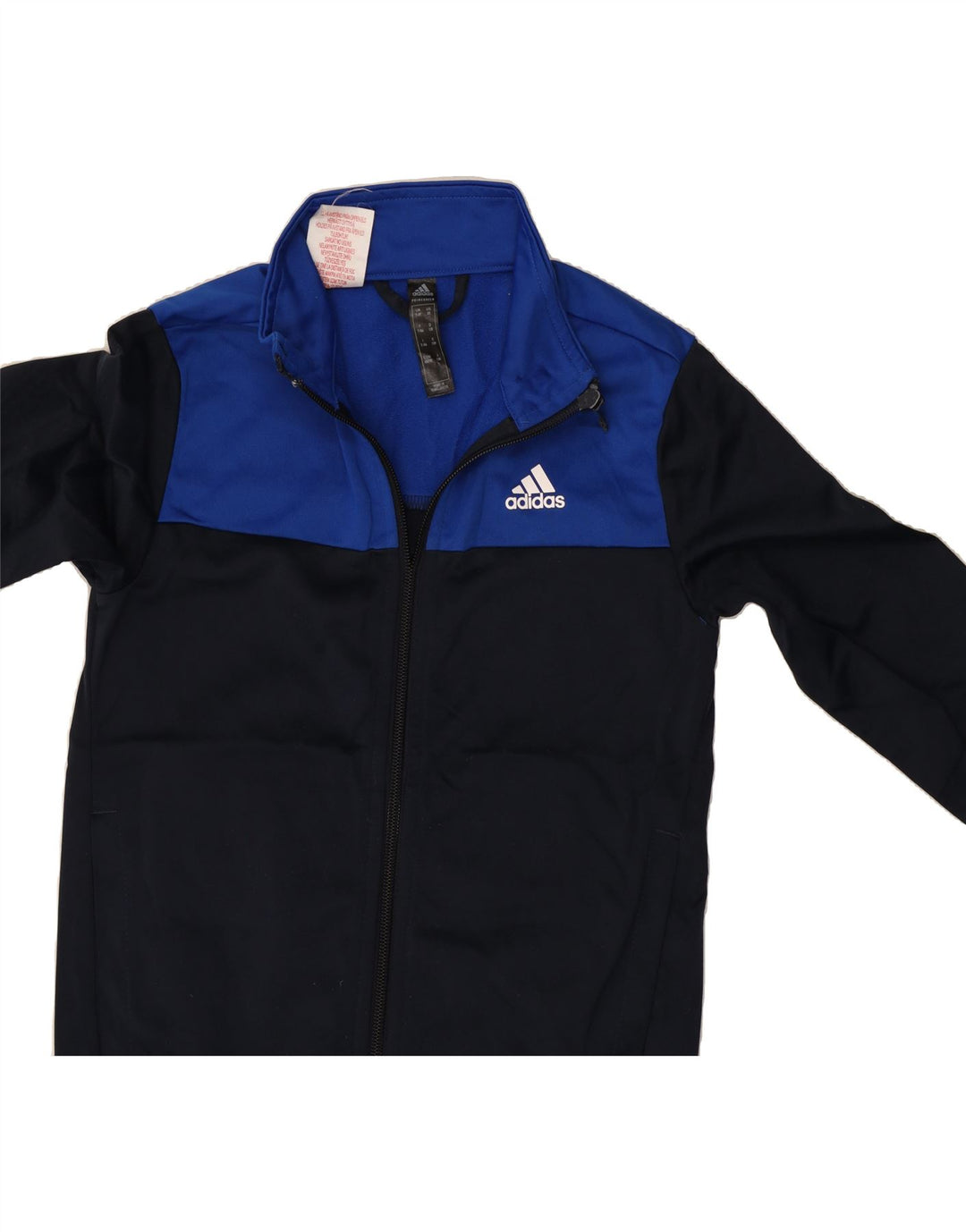 ADIDAS Boys Tracksuit Top Jacket 7-8 Years Navy Blue Colourblock Polyester Vintage Adidas and Second-Hand Adidas from Messina Hembry 