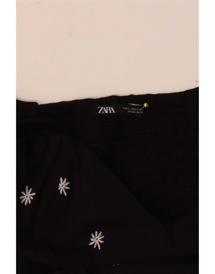 Zara Dame Sundress UK 8 Small Black Floral