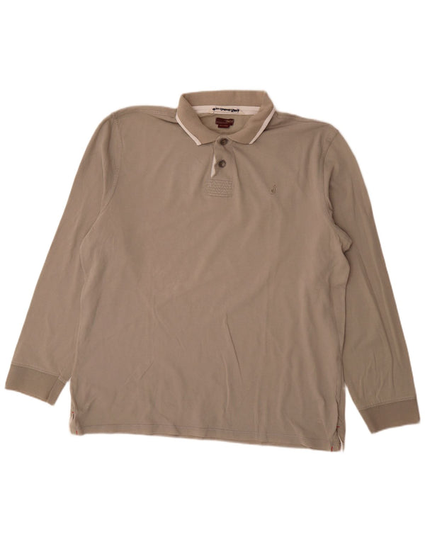 Marlboro Classics Herre Grafisk Langærmet Rugby Polo Shirt 2XL Grå