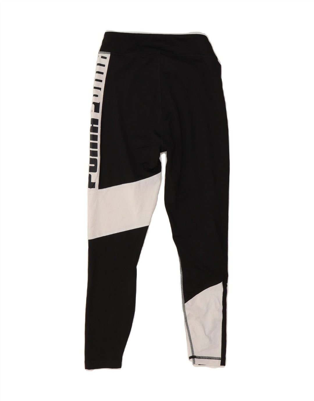 PUMA Womens Graphic Leggings UK 8 Small  Black Colourblock Polyester Vintage Puma and Second-Hand Puma from Messina Hembry 