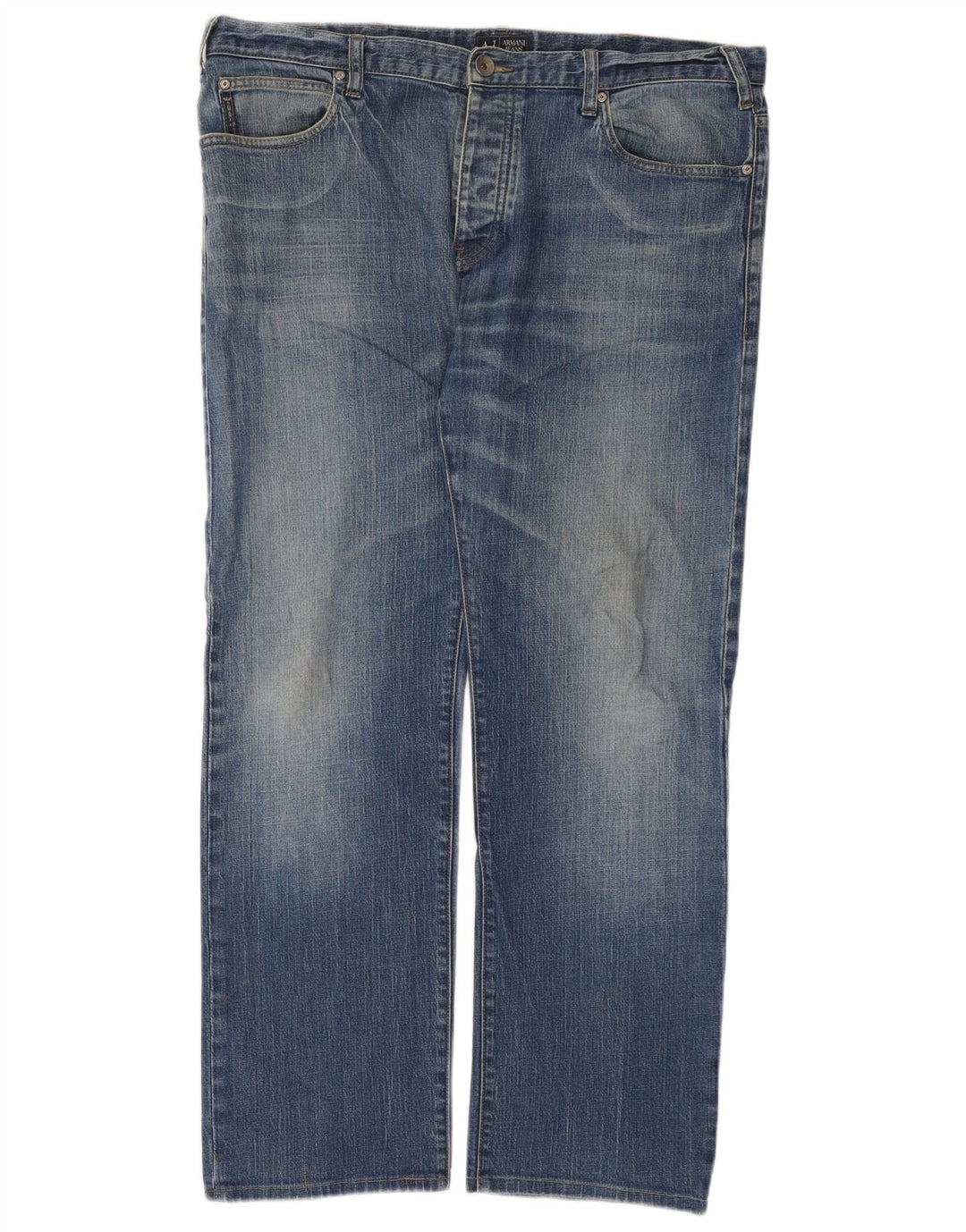 Armani Straight Jeans til mænd W36 L30 Blå Bomuld