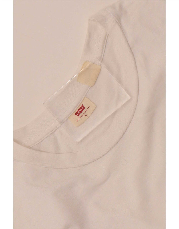 Levi's Dame T-Shirt Top UK 10 Small White