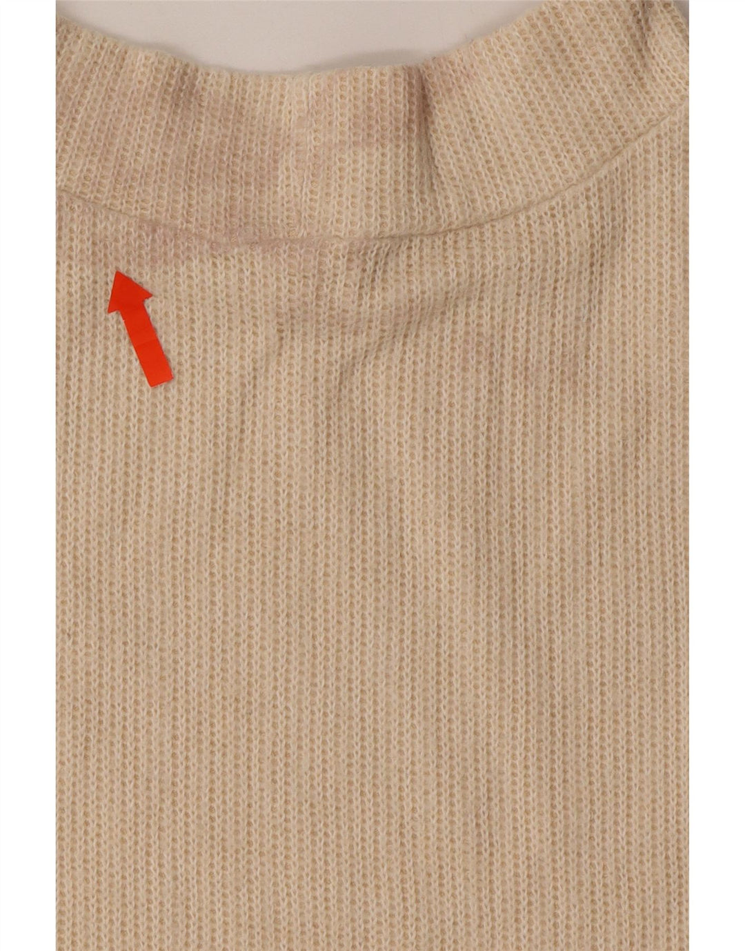 ZARA Womens Oversized Turtle Neck Jumper Sweater UK 10 Small Beige Cotton Vintage Zara and Second-Hand Zara from Messina Hembry 