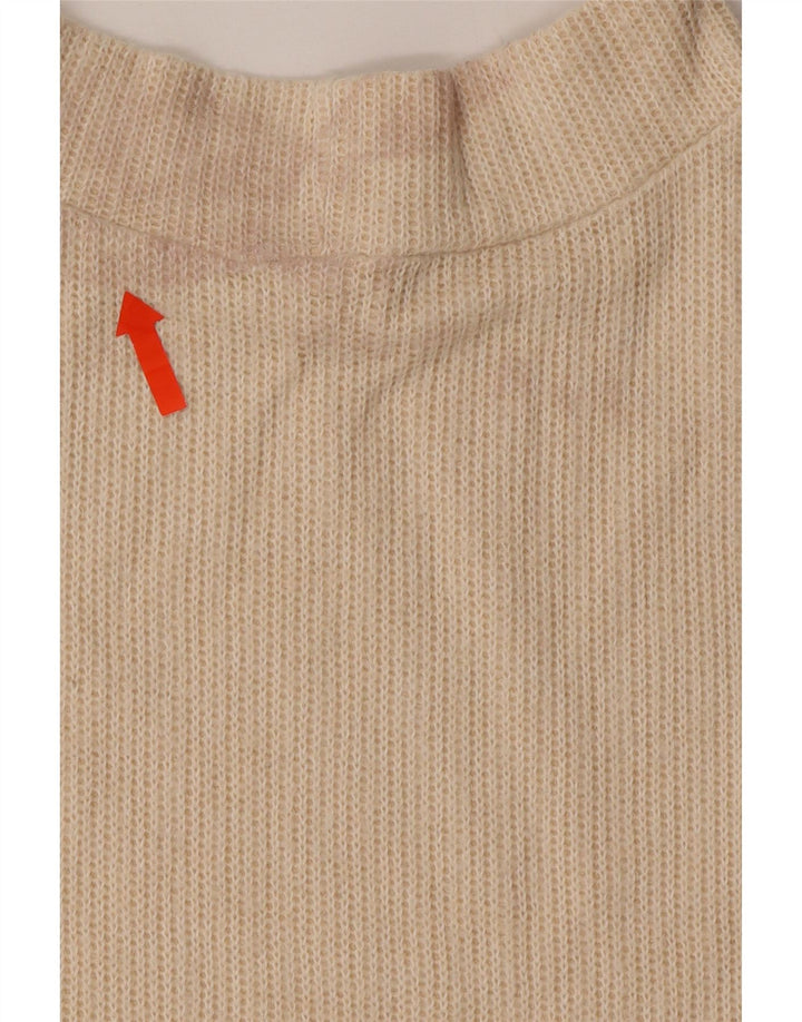 ZARA Womens Oversized Turtle Neck Jumper Sweater UK 10 Small Beige Cotton Vintage Zara and Second-Hand Zara from Messina Hembry 
