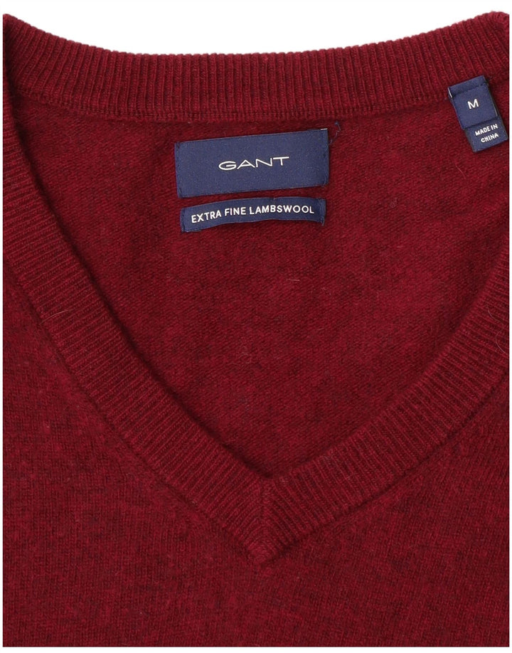 Gant Herre V-hals sweater Medium Bourgogne lammeuld