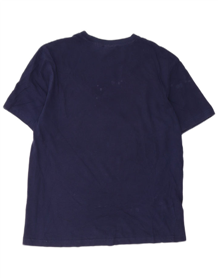 Fila Herre grafisk T-shirt Top Medium Marineblå Bomuld