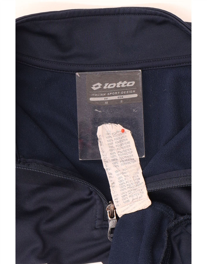 Lotto Herre Grafisk Zip Neck Sweatshirt Jumper Medium Navy Blue Polyester