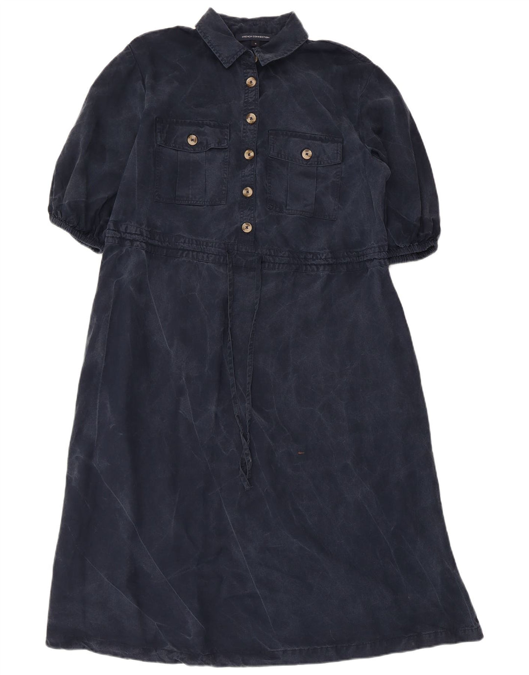 French Connection Dame Maxi Dress UK 14 Medium Navy Blue Lyocell