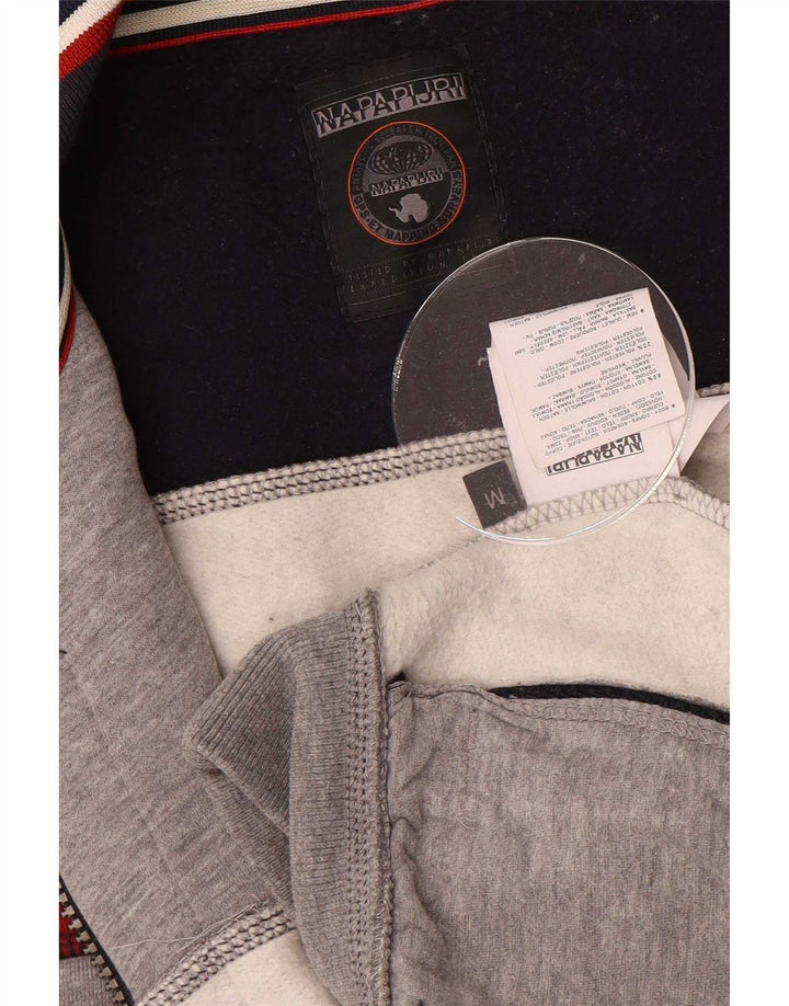 Napapijri Herre grafisk træningsdragt Topjakke Medium Grey Colourblock Bomuld