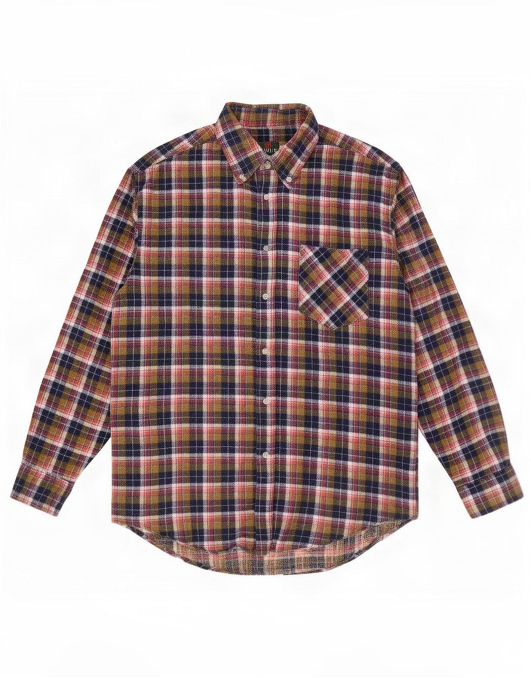 Nanuk Herre Flanelskjorte Stor flerfarvet Plaid Bomuld