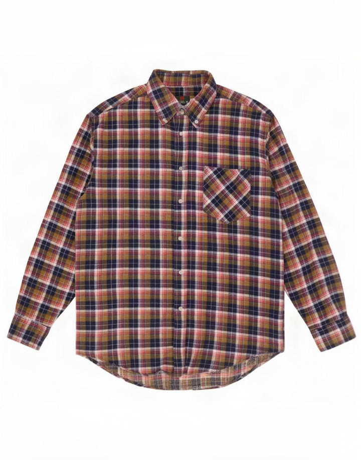 Nanuk Herre Flanelskjorte Stor flerfarvet Plaid Bomuld