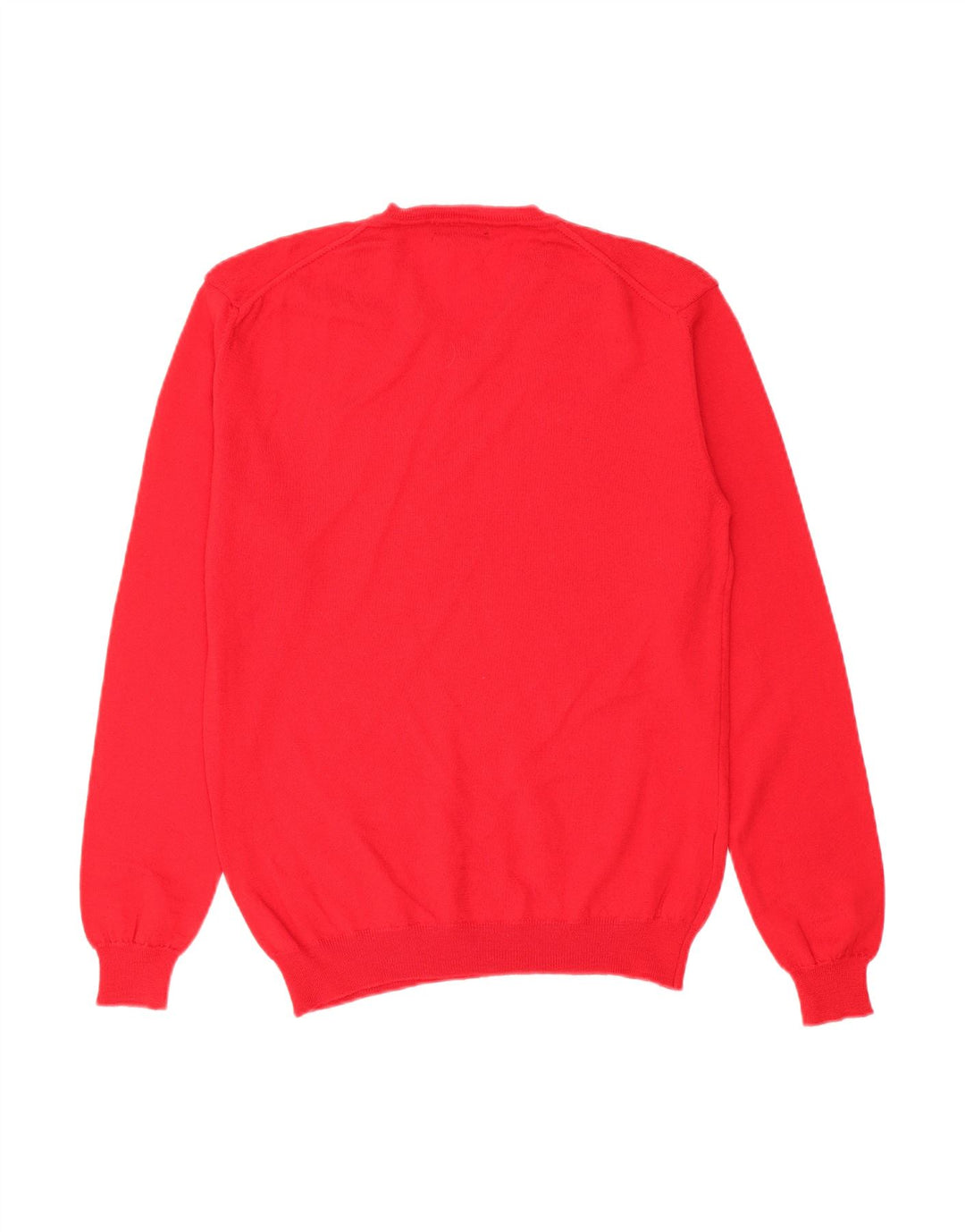 CALVIN KLEIN Mens V-Neck Jumper Sweater Small Red Wool